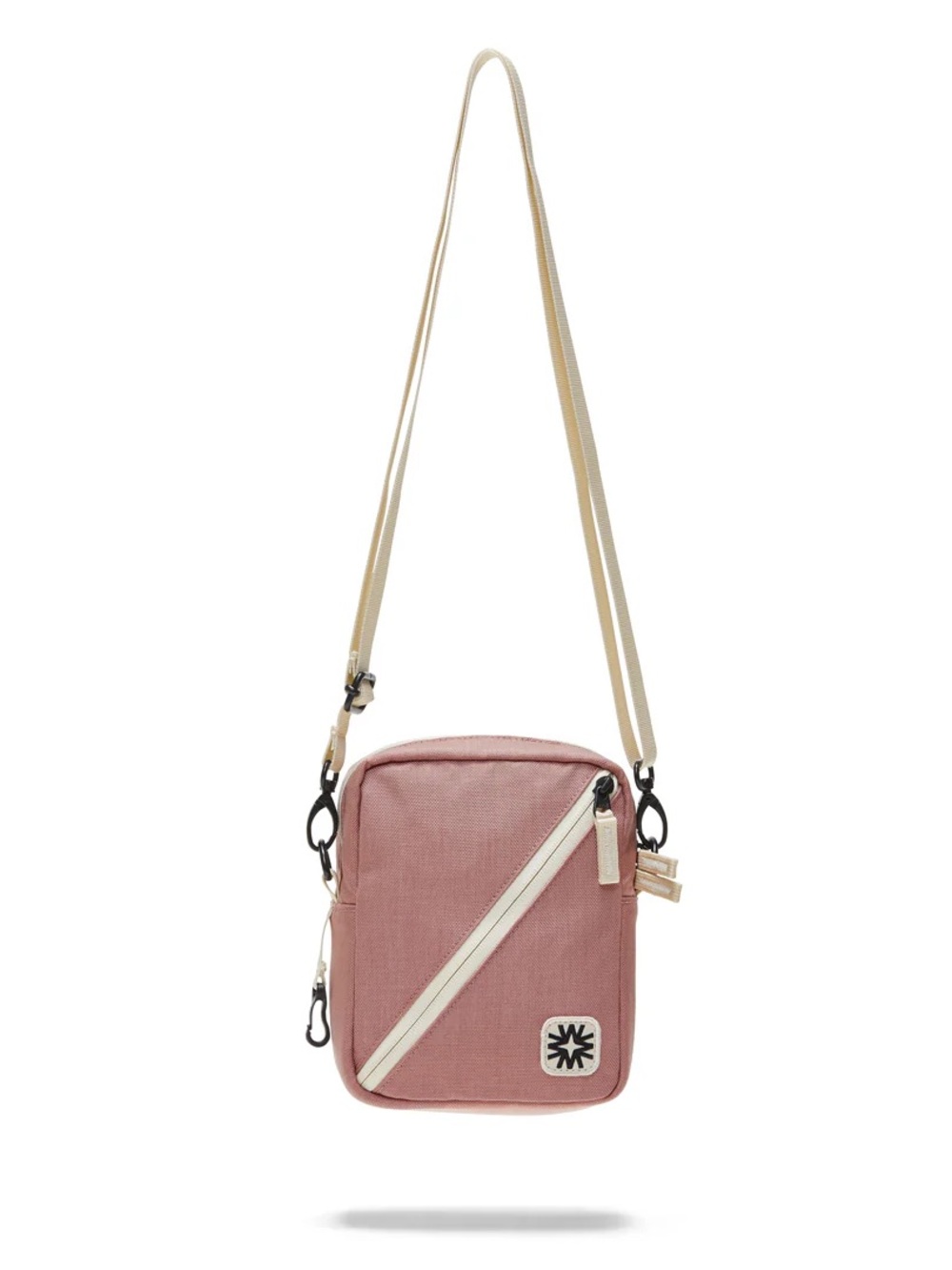 Everyday blush/rose Pink Crossbody Bag with Cream Strap